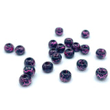 Hareline Crackle Tungsten Beads - Fl. Pink / Black