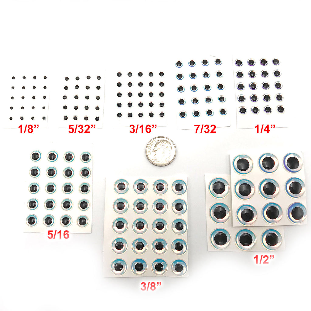 Hareline 3D Holographic Eyes Super Pearl / 5/32in Hareline 3D Holographic Eyes Super Pearl / 5/32in