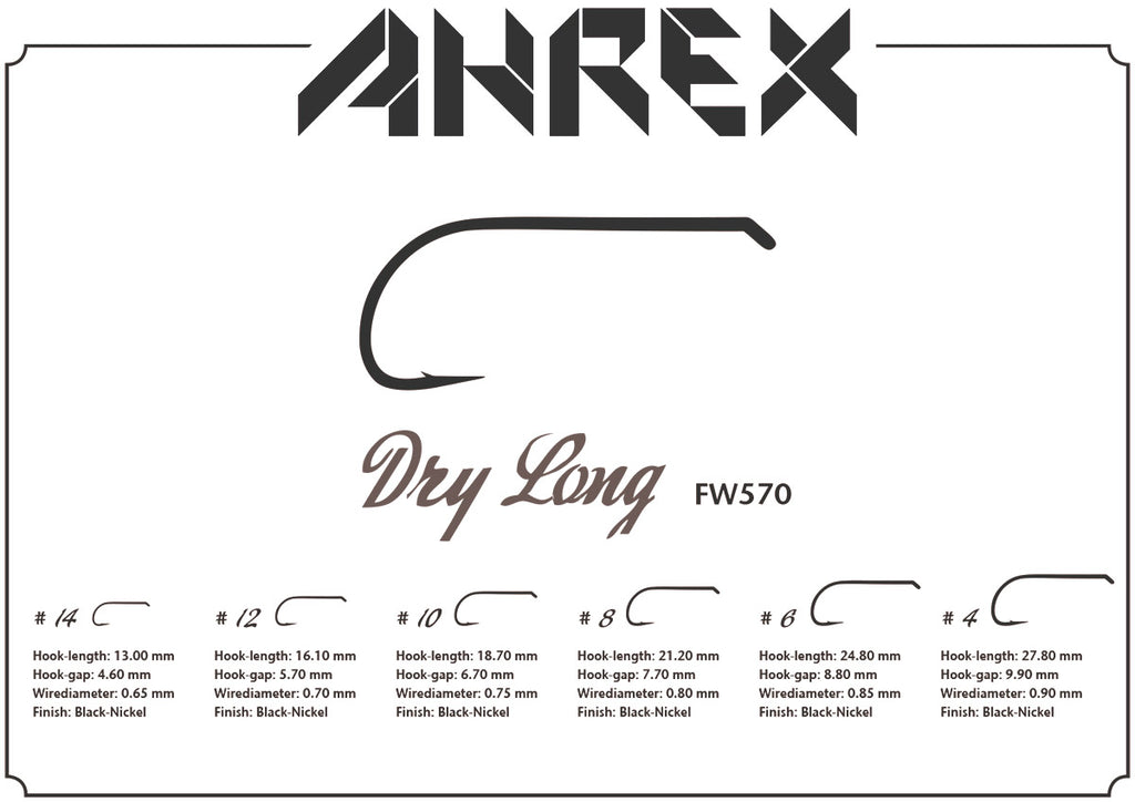 Ahrex FW570 Long Dry Fly Hook Fly Artist