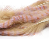 Barred Polychrome Rabbit Strips - Tan / Pale Purple / Pale Rust