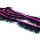 Hareline Bling Rabbit Strips - Black / Fluorescent Fuchsia