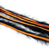 Hareline Bling Rabbit Strips - Black / Fluorescent Orange