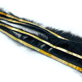 Hareline Bling Rabbit Strips - Black / Holo  Gold