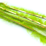 Hareline Bling Rabbit Strips - Chartreuse / Holo Gold