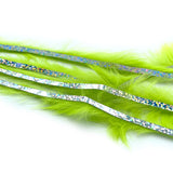 Hareline Bling Rabbit Strips - Chartreuse / Holo Silver