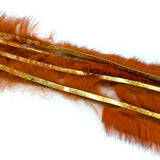 Hareline Bling Rabbit Strips - Crawfish Orange / Holo Gold