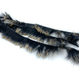 Hareline Crosscut Shimmer Rabbit Strips - Black with Gold Shimmer