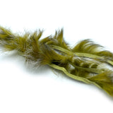 Hareline Crosscut Shimmer Rabbit Strips - Sculpin Olive with Silver Shimmer
