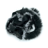 Hareline Extra Select Craft Bunny Strips - Black / Frosted Fluorescent White