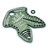 Hareline Hackle Hook & Bead Gauge - Olive