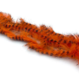 Hareline Barred Magnum Rabbit Strips - Black Barred Hot Orange