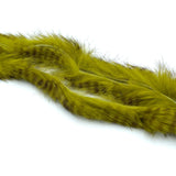 Hareline Barred Magnum Rabbit Strips - Brown Barred Olive