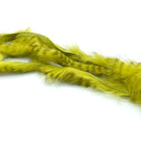 Hareline Barred Magnum Rabbit Strips - Olive Barred Light Olive