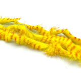 Hareline Barred Magnum Rabbit Strips - Red Barred Yellow