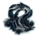 Hareline Shimmer Rabbit Strips - Black with Silver