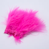 Strung Marabou Blood Quill Feathers - Hot Pink