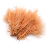 Strung Marabou Blood Quill Feathers - Peach