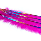 Hareline Bling Rabbit Strips - Hot Pink / Holo Rainbow