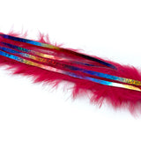 Hareline Bling Rabbit Strips - Sockeye Red / Holo Rainbow