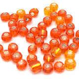 Tyers Glass Beads - Silver Lined Orange