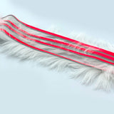 Hareline Bling Rabbit Strips - White / Fluorescent Fire Red