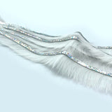 Hareline Bling Rabbit Strips - White / Holo Silver