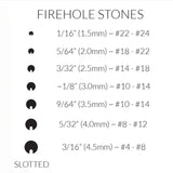 Firehole Stones (Slotted Tungsten Bead Hook Size Chart)