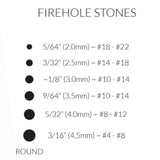 Firehole Stones Speckled Tungsten Bead Sizing Chart