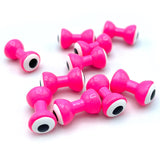 Double Pupil Lead Eyes - Hot Salmon Pink with White & Black Pupil