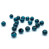 Hareline Crackle Slotted Tungsten Beads - Blue / Black