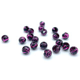 Hareline Crackle Slotted Tungsten Beads - Fl. Pink / Black