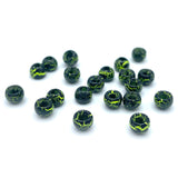 Hareline Crackle Tungsten Beads - Fl. Chartreuse / Black