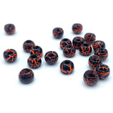 Hareline Crackle Tungsten Beads - Fl. Orange / Black