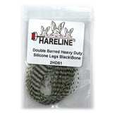Hareline Double Barred Heavy Duty Silicone Legs - Black / Bone