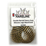 Hareline Double Barred Heavy Duty Silicone Legs - Black / Gold