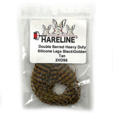 Hareline Double Barred Heavy Duty Silicone Legs - Black / Golden Tan