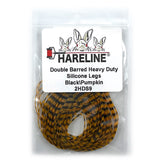 Hareline Double Barred Heavy Duty Silicone Legs - Black / Pumpkin