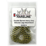 Hareline Double Barred Heavy Duty Silicone Legs - Black / Sand