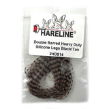 Hareline Double Barred Heavy Duty Silicone Legs - Black / Tan