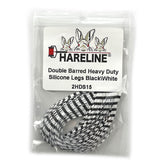 Hareline Double Barred Heavy Duty Silicone Legs - Black / White