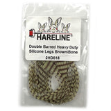 Hareline Double Barred Heavy Duty Silicone Legs - Brown / Bone