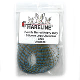 Hareline Double Barred Heavy Duty Silicone Legs - Olive / Blue Crab