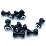 Hareline Double Pupil Brass Eyes - Black with White and Black Pupil