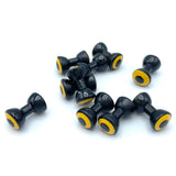 Hareline Double Pupil Brass Eyes - Black with Yellow and Black Pupil