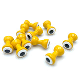 Hareline Double Pupil Brass Eyes - Yellow with White and Black Pupil