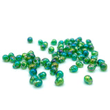 Hareline Hump Back Glass Beads - Rainbow Olive