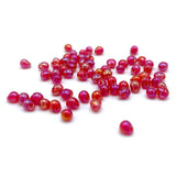 Hareline Hump Back Glass Beads - Rainbow Red