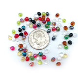 Hareline Hump Back Glass Beads Size Reference