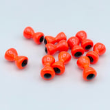 Hareline Tungsten Eyes with Pupil - Fluorescent Orange