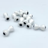 Hareline Tungsten Eyes with Pupil - White